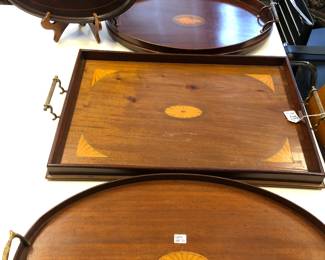 Antique English wood trays
