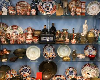 Japanese Kutani Ware, antique Chinese brass etc 