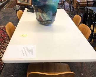 Eames dining table and six chairs