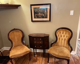 Gold Victorian chairs
