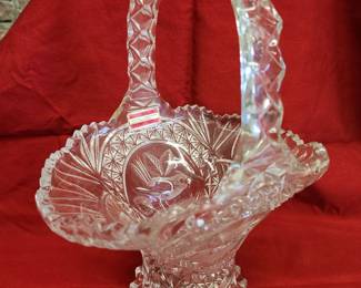 ECHT Bleikristall Lead Crystal Basket, Made in Western Germany
