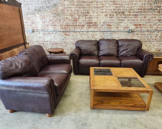 Leather Loveseat, Sofa, Coffee and End Tables
