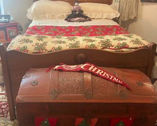 Antique bed and trunk