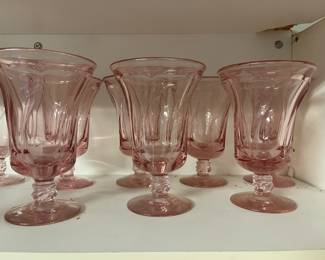 Fostoria Jamestown swirl pink glasses