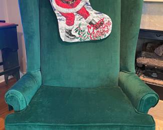 Santa's Green Velour Chair