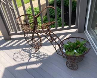 Outdoor Metal Bicycle Planter