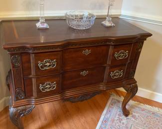 Waterford Candlesticks & 2 Drawer Chest