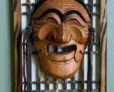 Korean Hahoe Mask In Window Frame