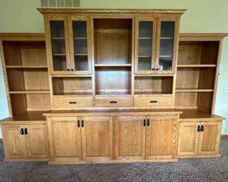 Built In Oak Book Shelves Cabinets Unit