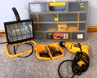 Shop Light Hand Drill With Bits Tool Organizer