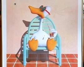 Sitting Duck Lithograph From The Original Airbrush Painting By Michael Bedard