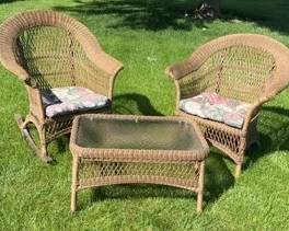 08 Patio Chair, Rocking Chair, and Table