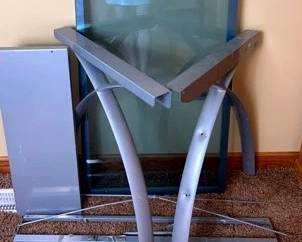 Glass Metal Drafting Table