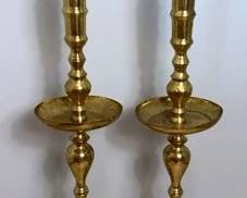 03 Moroccan Brass Altar Candle Holders