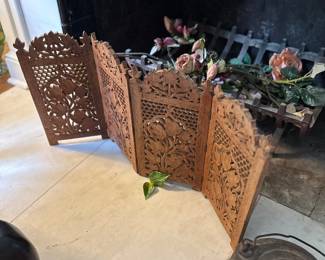 Vintage fireplace screen