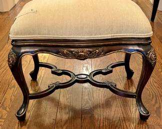 SOLD-John Richard French-Style Gold-Golded Vanity Stool - 24 x 15 x 19