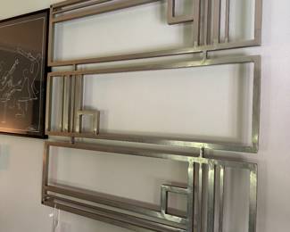 SOLD  Fabricated metal 3D wall art - you remove-- 24x24x1.5 (2 available)