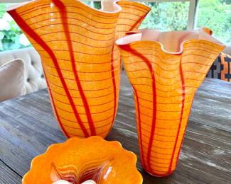 SOLD (ALL) Global Views Art Glass Vases 14 x 16 | 9 x13