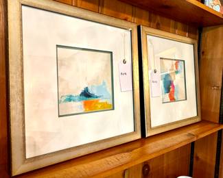 Framed print of Atmospheric III by June Erica Vess - $100 - 18 x18; Framed print of Atmospheric VI by June Erica Vess - $100 - 18 x18; 