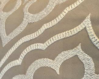 SOLD - Custom silk upholstered pillows (2 available) - (each) -23x18