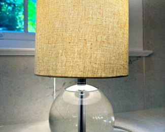 SOLD modern glass base lamp - - 8x13