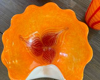 SOLD Hand Blown Art Glass Bowl