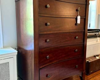 SOLD Hooker Furniture 6-drawer Wood Curved Tall Dresser - 40x21x58