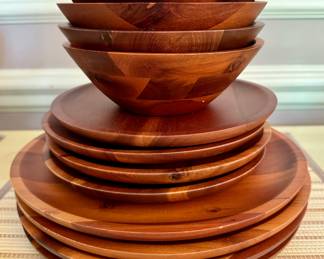 SOLD Set of 4 acacia wood bowls - $28