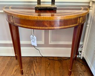 SOLD Counseling Craftsman Demi lune in laid table -  36x18x30