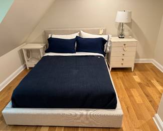 SOLD Full Fabric Platform Bed by Restoration Hardware SOLD (includes Mattress)