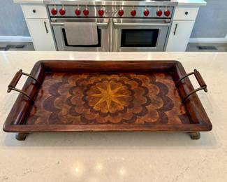 SOLD Staff Favorite! Wooden serving tray by Theodore Alexander (similar sells for $996) - yours for - 32x18.5x6