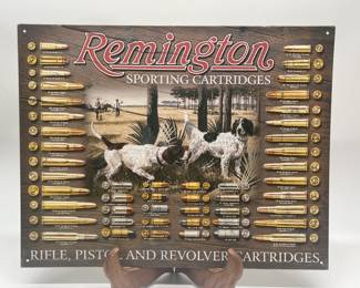 Remington Sporting Cartridges Bullet Metal Sign