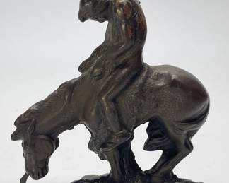 Vintage Brass End of the Trail Sculpture 