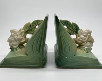 Vintage Roseville Gardenia Bookends 