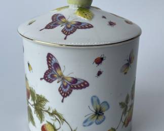 Porcelain Butterfly Lidded Canister
