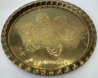 Huge Embossed  Brass Wall Medallion