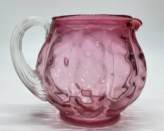 Vintage Fenton Cranberry Glass Pitcher