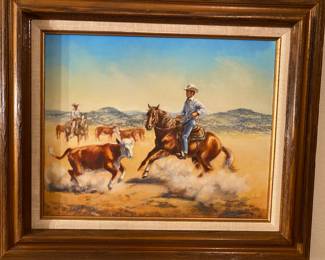 Original Oil Western Art by Alcorn 1979
