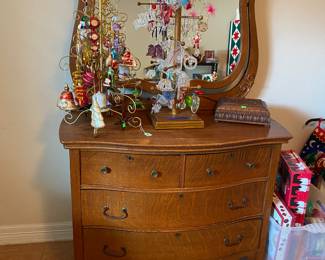 Oak Dresser with Christmas Decor