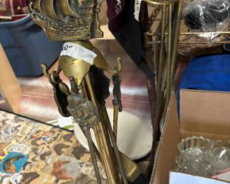 Antique fireplace tools 