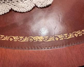 Leather top drum table 