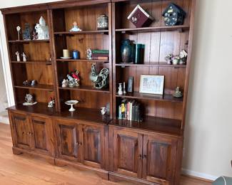 Three (3) Solid Wood Bookcase Cabiners - 3 separate identical pieces.  