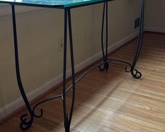 Glass Console Table, Sofa Table, Iron Glass Table 