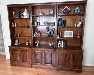 Three (3) Solid Wood Bookcase Cabiners - 3 separate identical pieces.  