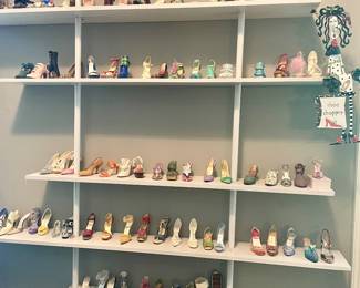 Small decorative shoe collectibles, 80+ shoes in their original boxes (by Raine)