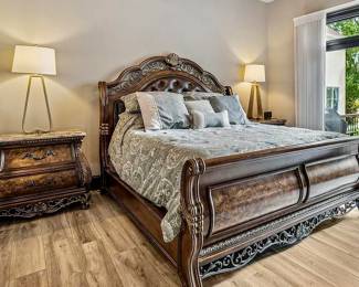 King size (California king) bed with matching nightstands and double dresser…all by Pukaski