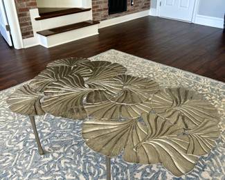 Metal 'ginkgo leaf' coffee table