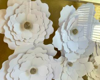 3D floral artwork under glass