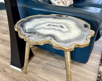 agate stone top accent table