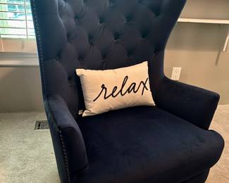 Black wing back chair